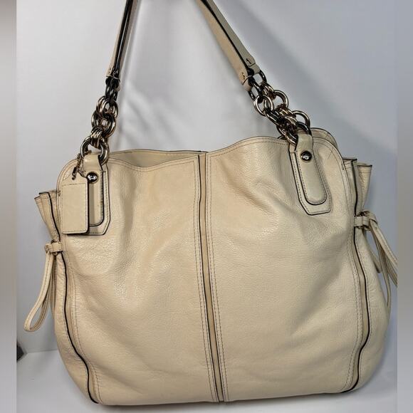 Coach Chelsea Flagship Mixed Metal Turnlock Pocket Shoulder Bag Cream 17786 ✨ - Picture 4 of 10